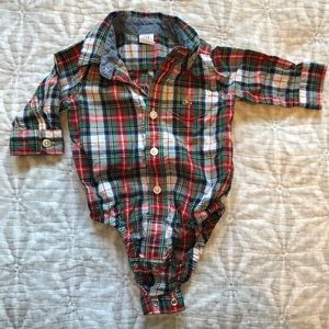 LOWEST Baby Gap Plaid Button Down Bodysuit